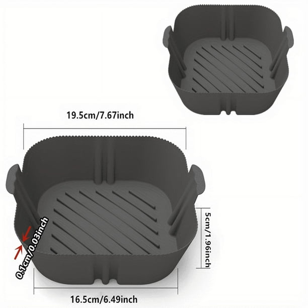 1/2PCS Square Air Fryer Silicone Pot Reusable Air Fryers Liners Oven Baking Tray Home Kitchen Air Fryer Accessories 7.67''x6.49''x1.96''