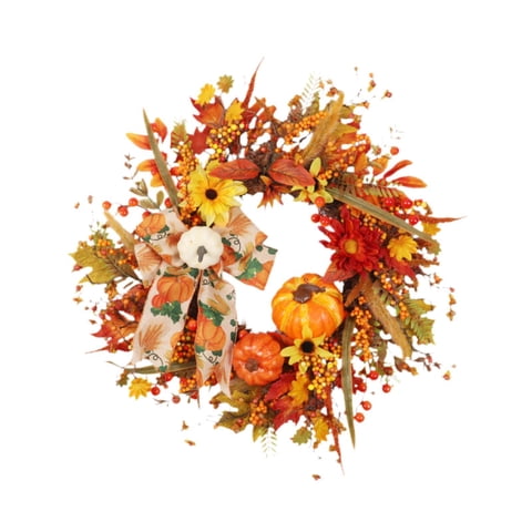 Bothyi - Corona De Acción De Gracias Para Puerta De Entrada Corona Artificial Para Fiesta En La Ventana