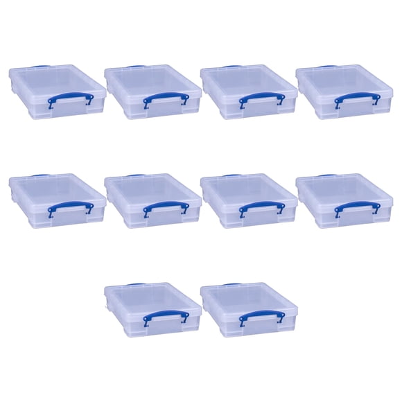Caja de Almacenamiento Really Useful Box Plástico Transparente 4L (Paquete de 10)