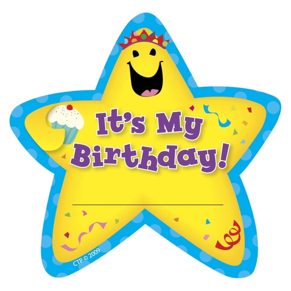 Insignias adhesivas Creative Teaching Press Birthday Star, paquete de 36