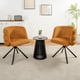 thumbnail image 1 of 270° Swivel Home Office Desk Chairs Set of 2,Modern Dining Chairs, Upholstered Bedroom Chairs with Metal Base,Makeup Chair for Vanity, for Living Room, Bedroom,Study Room,Dining Room(Orange), 1 of 3