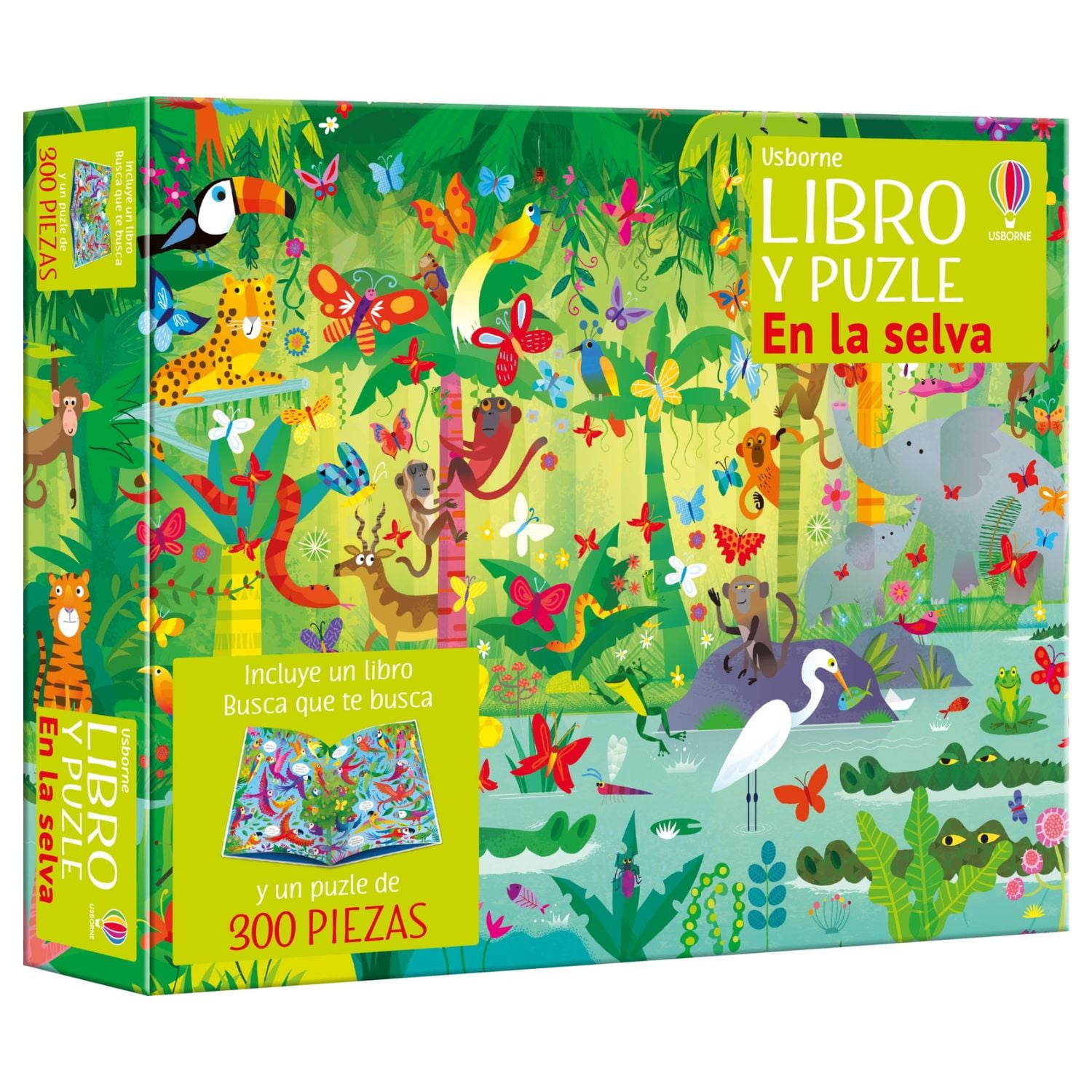 Usborne - Libro Y Puzzle - En La Selva (300 Piezas)