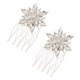 thumbnail image 2 of Peine del pelo nupcial Peinados del pelo de la novia de la boda con la flor de cristal de plata, 2 of 5