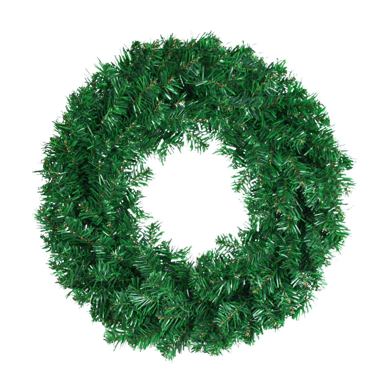 Magideal - Guirnalda De Puerta Delantera Verde Pvc Realista Y Alambre De Hierro Guirnalda De Navidad Vívida Respetuosa Con El Medio Ambiente Para La Entrada Dura 50cm