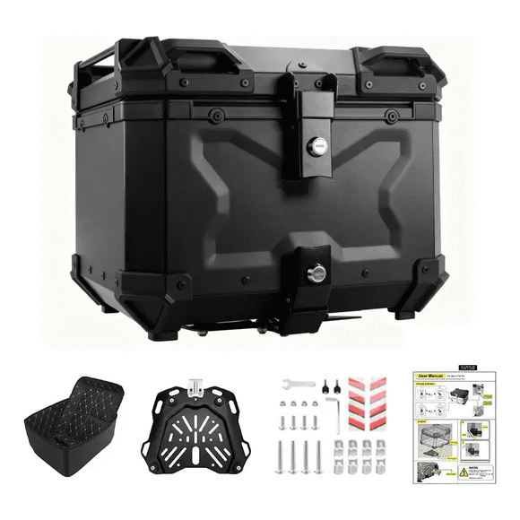 Maleta Moto 45l Antirrobo Con Llave Top Case Negro