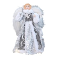 Magideal - Figura De Ángel De 30 Cm En La Copa Del Árbol, Adorno Navideño Para Festivales, Oficinas, Árboles De Navidad, Salas De Estar Y Decoración Del Hogar. Plata
