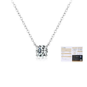 Collar Heshpaws Anuclub Round Cut D Color Moissanite 0.8Ct Plata 925