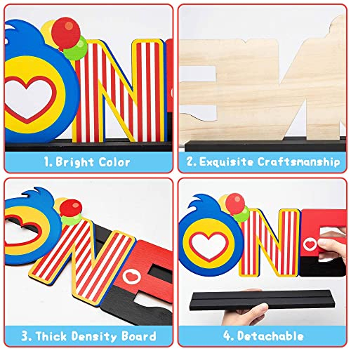 C1Krint Plim Plim One Letter Signo Centro De Mesa De Madera, Circo Payaso Plim Plim Tema P