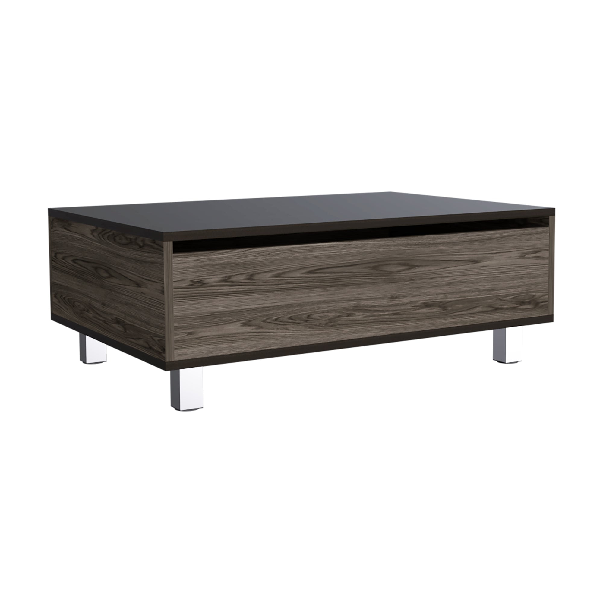 Fmfurniture - Mesa De Centro Extensible Fm-002o - Cafe Oscuro / Negro