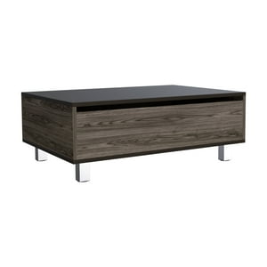 Fmfurniture - Mesa De Centro Extensible Fm-002O - Cafe Oscuro / Negro