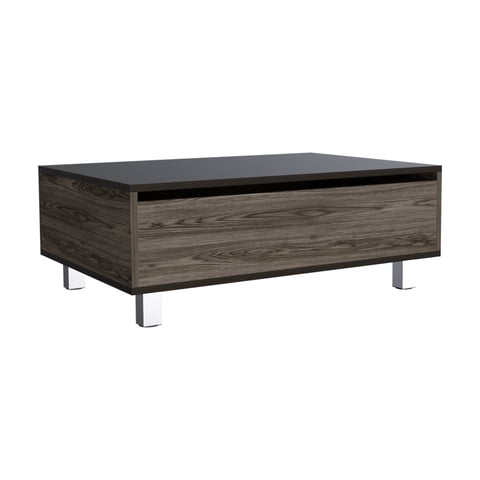 Fmfurniture - Mesa De Centro Extensible Fm-002O - Cafe Oscuro / Negro