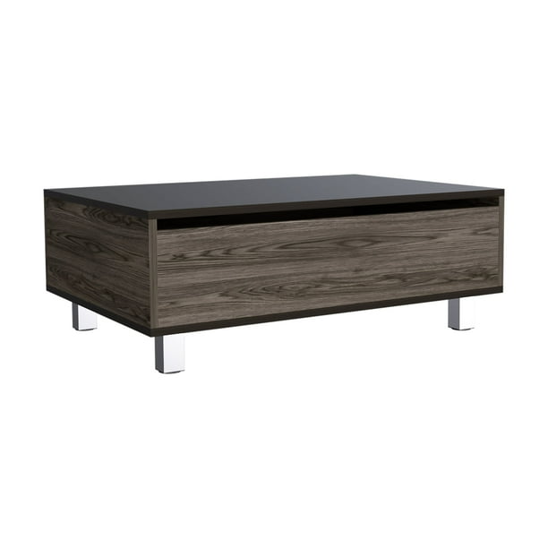 Mesa De Centro Extensible Fm-002o - Cafe Oscuro / Negro