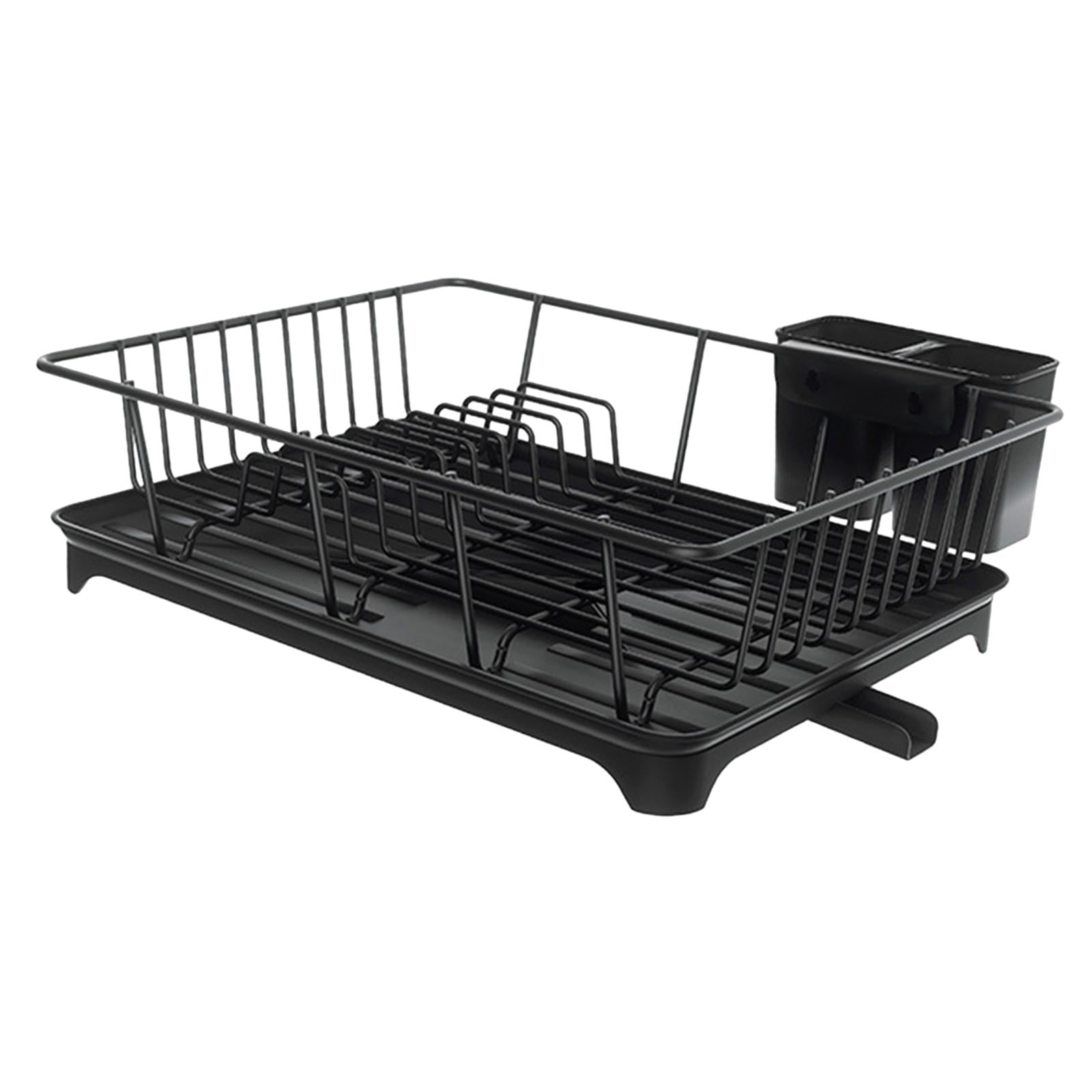 Magideal - Escurridor De Platos Con Escurridor, Fregadero Extraíble, Ahorro De Espacio, Multifuncional, Fácil De Montar, Bandeja Para Fregadero, Escurridor De Pl Negro