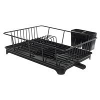 Magideal - Escurridor De Platos Con Escurridor, Fregadero Extraíble, Ahorro De Espacio, Multifuncional, Fácil De Montar, Bandeja Para Fregadero, Escurridor De Pl Negro