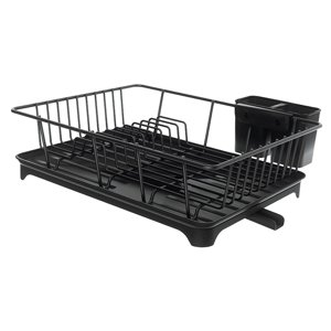 Magideal - Escurridor De Platos Con Escurridor, Fregadero Extraíble, Ahorro De Espacio, Multifuncional, Fácil De Montar, Bandeja Para Fregadero, Escurridor De Pl Negro