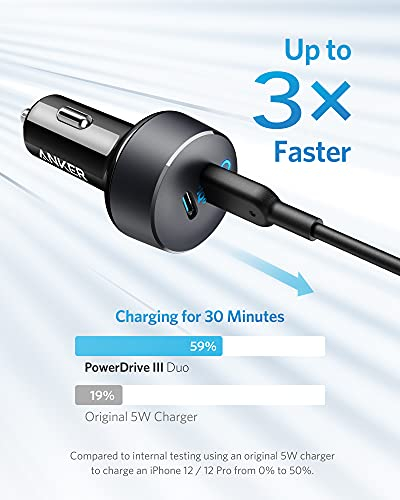Cargador De Coche Anker Usb C Poweriq 3.0 40 W 2 Puertos