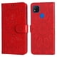 thumbnail image 1 of Funda tipo cartera FOXDOCK para Xiaomi Redmi 9C , diseño girasol en relieve, cuero PU, cierre magnético, soporte y tarjetero, 1 of 5