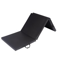 Magideal - Colchoneta De Ejercicio Plegable De Tres Pliegues, Gimnasio En Hogar, Suave, Impermeable, , Con Espuma De Transporte, 3 Paneles Para , Negro