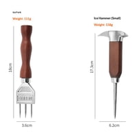 Xusx111 - Juego De Selección De Hielo De Trituradora De Hielo De Acero Inoxidable De 2 Con Mango De Madera, Trituradora De Hielo De Estilo Japonés Ideal Para Bares Y Hogares