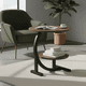 thumbnail image 3 of Mesa Auxiliar De Living Redonda Doble Repisa Madera Metal, 3 of 3