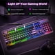 thumbnail image 3 of Teclado para juegos TECKNET con iluminación RGB de 15 zonas, resistencia al agua IP32, 3 of 7