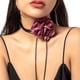 thumbnail image 1 of Collar con cordones de flores, gargantilla de flores, collar de flores, gargantilla floral para discotecas, fiestas y uso diario para mujeres y niñas., 1 of 6