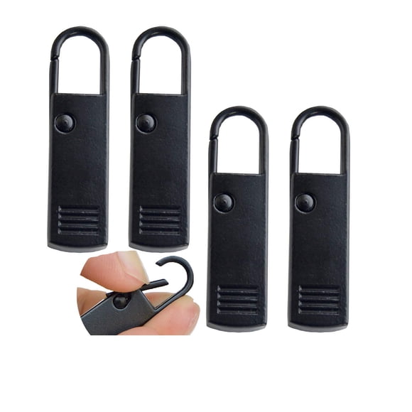 Tiradores de cremallera yeezo 3 cm negros - Pack de 4 para reparación
