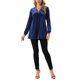 thumbnail image 2 of Elegante Top de Terciopelo para Mujer con Cuello en V y Mangas Largas para Ocasiones Casuales y Formales L Azul Oscuro, 2 of 6