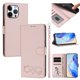 thumbnail image 1 of Funda de Cuero Tipo Billetera para Apple iPhone 15 Pro Max de 6.7", con Tarjetero, Pulsera, Soporte a Prueba de Golpes con Relieve de Patrón Feliz, Rosa, para iPhone 15 Pro Max, 1 of 8