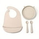 thumbnail image 5 of Baby Feeding Set Silicone Feeding Set Shallow Tray Kitten Design Baby Silicone Tableware, Toddler Eating Utensils, With Suction Cup, Shallow Tray Bib Soft Spoon Fork Cup, Tough Tableware Set, Edible G, 5 of 5