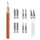 thumbnail image 1 of Cuchillo de utilidad Toolcool TC-250731-841 con mango de palo de rosa y 10 cuchillas, 1 of 6