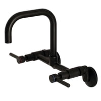 Grifo De Cocina Kingston Brass Concord, Soporte De Pared, Negro Mate