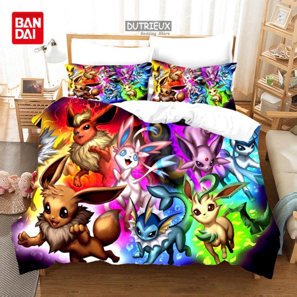 3D Anime Pikachu Duvet Cover Sets Bedroom Bedding For Boys Kids Teens Girls Pokemon Quilt Cover Pillowcases Christmas Gift Bed Sheets