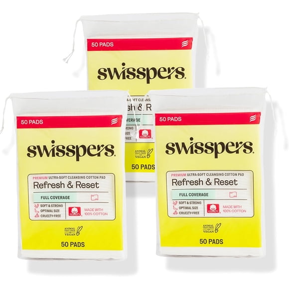 Swisspers Refresh and Reset Facial Cleansing Cotton Pads Pack