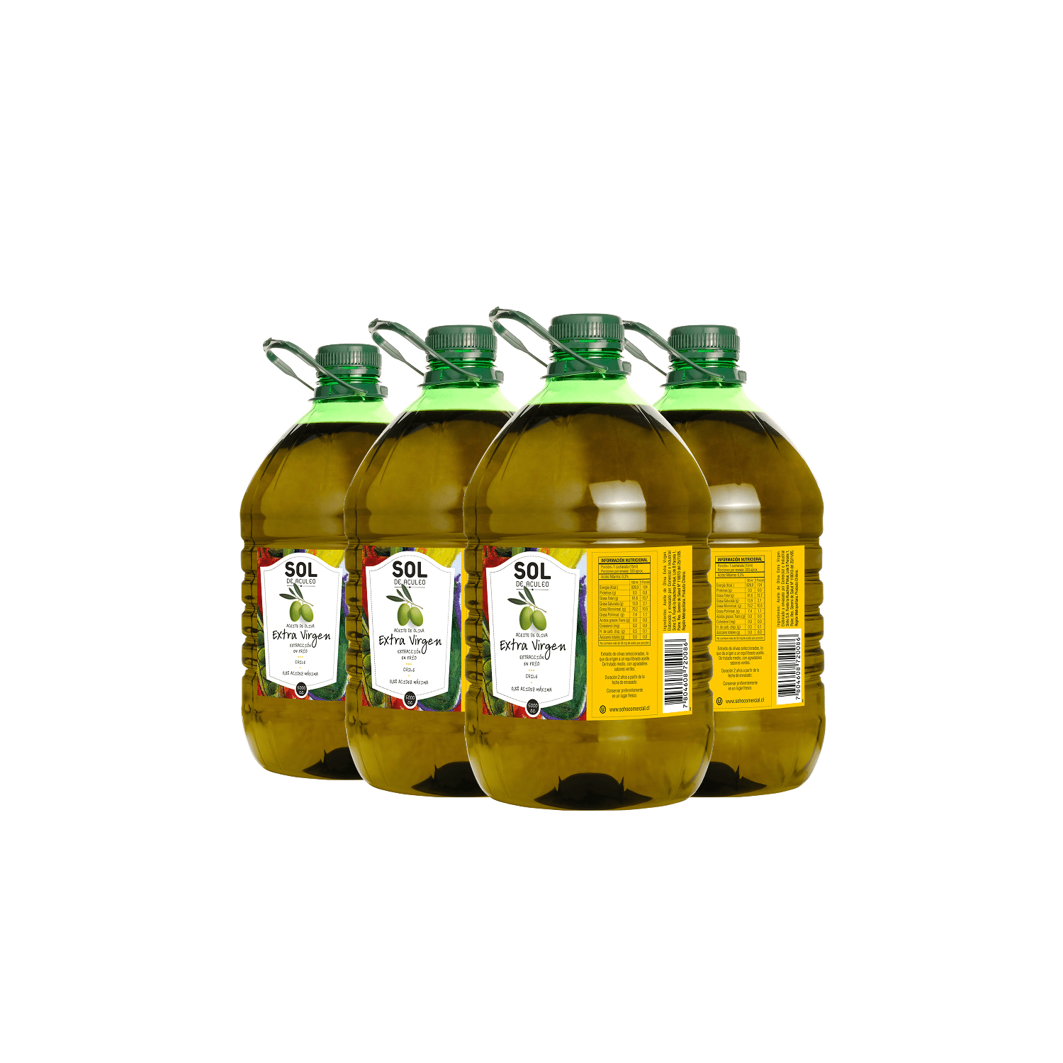 Aceite De Oliva Extra Virgen Sol De Aculeo Frutado Medio 4 X 5000 Ml