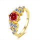 thumbnail image 1 of Anillos de Compromiso de Moissanita para Mujer Color D Claridad VVS1 Anillo de Diamante de Oro de 1 Quilate Plata Esterlina 925 Anillos de Promesa para Mujer Talla 5-9, 1 of 8