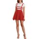 thumbnail image 2 of INSPIRE CHIC Faldas de Mujer Regreso a Clases Plisada General Gótica Elástica de Cintura Alta Línea A Kawaii Falda con Tirantes Roja XS, 2 of 8