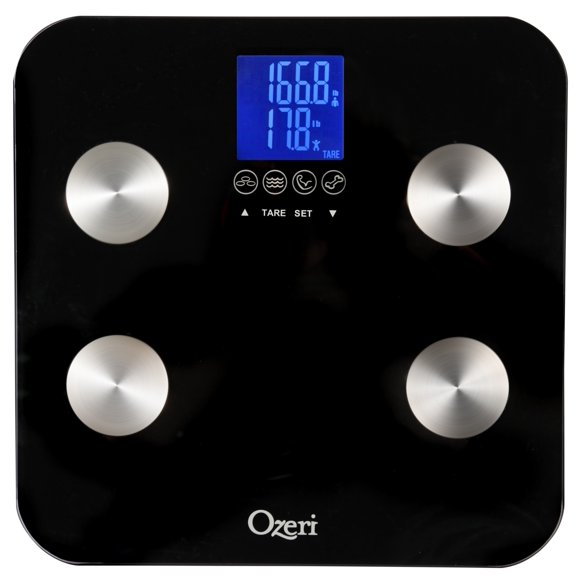 Báscula de peso corporal Ozeri Touch de 200 kg con grasa corporal e hidratación