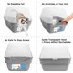 thumbnail image 3 of Caja de arena para gatos Petfamily 55x45x44 cm plegable gris, 3 of 9