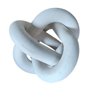 Bothyi - Nudo De Madera Tallado A Mano Para Decoración De Estantería, 3 Eslabones, Color Blanco