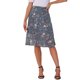 thumbnail image 1 of INSPIRE CHIC Falda Midi Floral de Cintura Alta con Línea A y Largo a la Rodilla para Mujer, Regreso a Clases, Gris Azul 3XL, 1 of 6