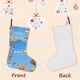 thumbnail image 3 of Bimi Boo y Amigos Tema: Calcetines de Navidad, fino lino blanco para colgar en escaleras y chimenea, decoración navideña para el hogar, regalo de Navidad. 45cm × 32cm, 3 of 5