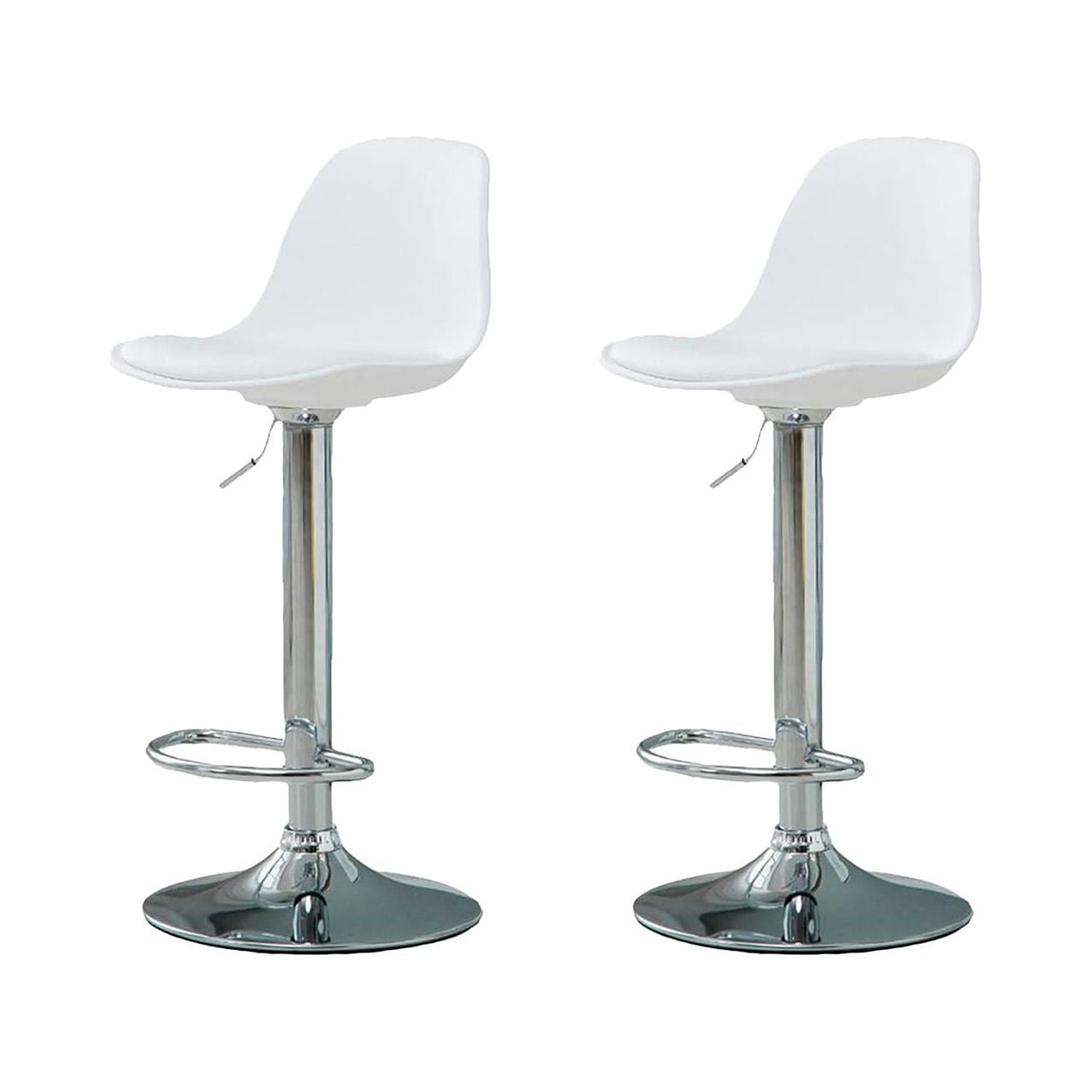 Global Latin - Pack 2 Silla Piso Bar Eame De Altura Con Respaldo De Polipropileno