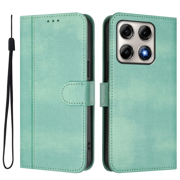 Funda Cartera para Motorola Moto Edge 70 Pro Protección 360° con Ranuras para Tarjetas y Soporte Verde claro