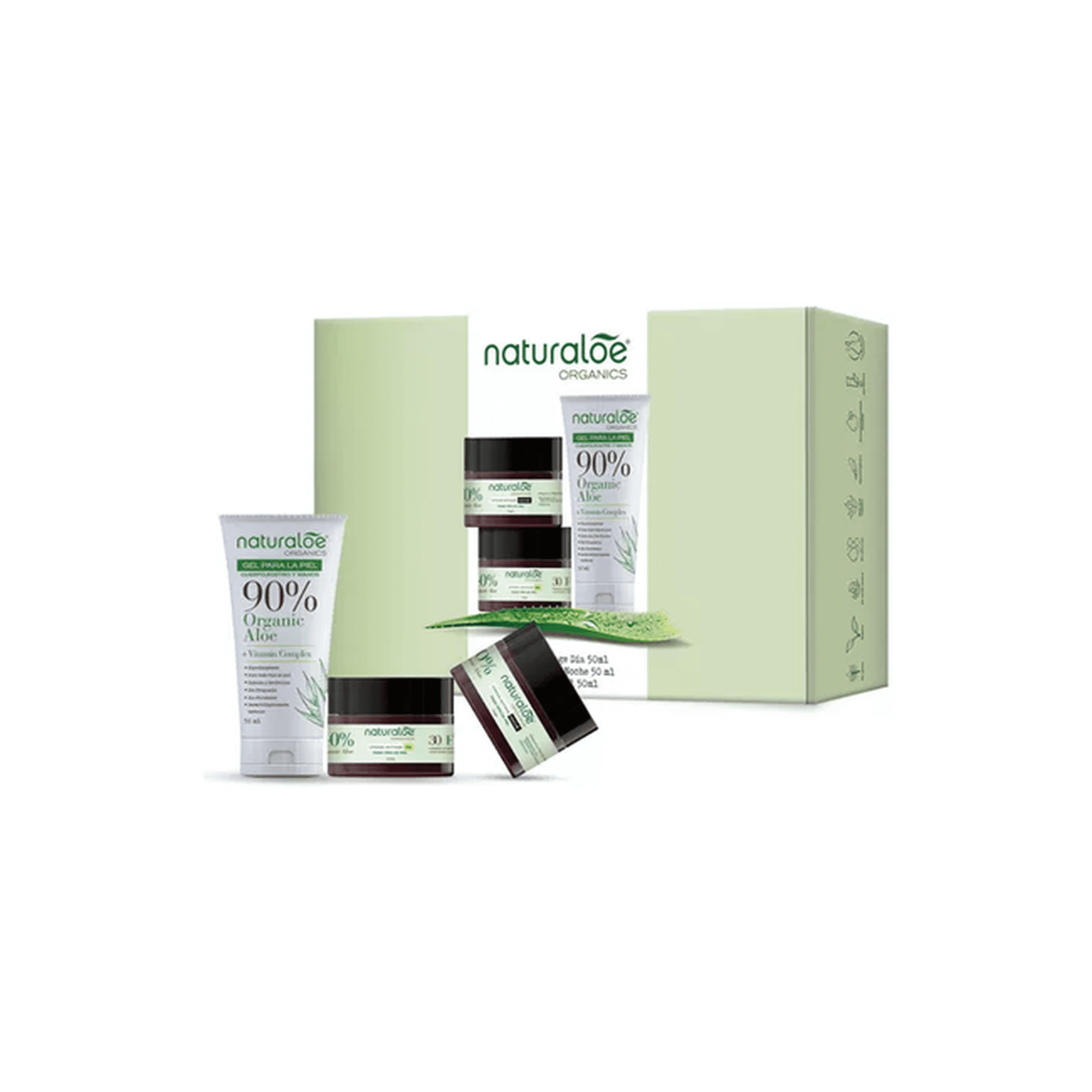 Genérico - Set Naturaloe Crema De Día + Noche Antiage + Gel De Piel, Todo Tipo De Piel