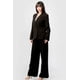 thumbnail image 5 of Conjunto Semiformal De Blazer Holgado De Manga Larga Con Botones Y Pantalones Anchos Tejido Elástico De Lujo Color Negro (para Mujer), 5 of 5