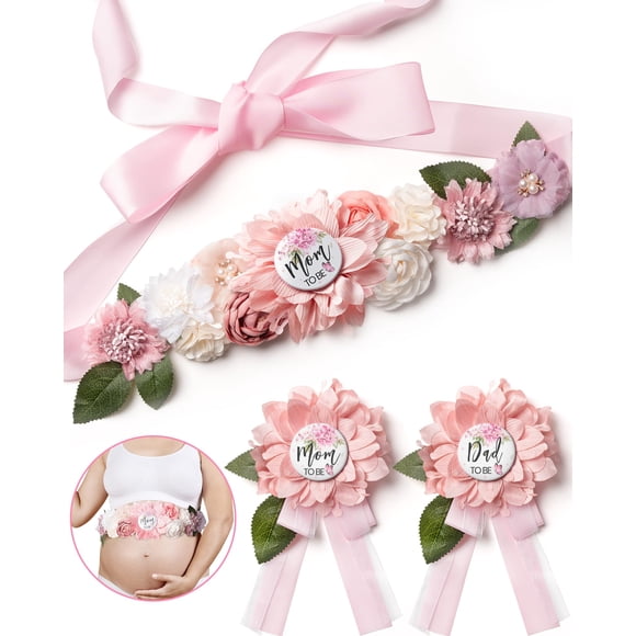 Set de Banda para Baby Shower Noah Baby Mamá Papá Corsage 180 cm