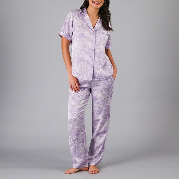 Set Camisero + Pantalon Satin Print Flores Mujer 33824-242