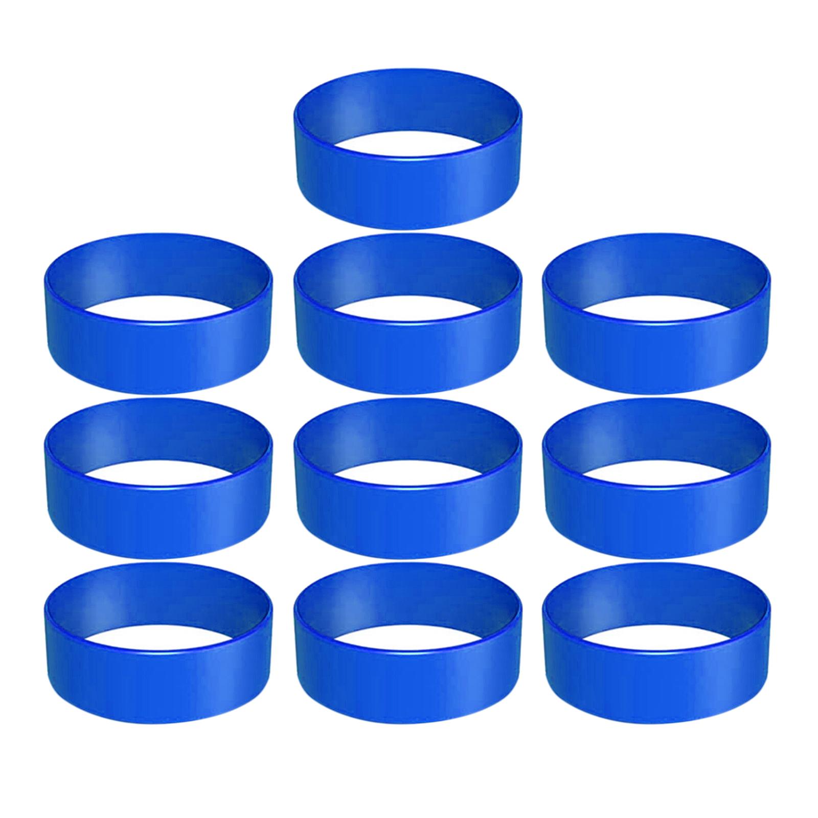 Bothyi - 10/Paquete De Bandas De Silicona Para Botellas De Agua De Vaso De Sublimación Bandas 25Mm Azul