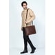 thumbnail image 5 of Chaqueta Cuero Sharo Classic Leather Rugerizada Capucha Marrón Chocolate Oscuro Hombre, 5 of 7
